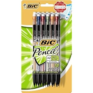 BIC Mechanical Pencil with Metallic Color Barrels 0.7mm 18ct, Black (MPLMP18-Blk)