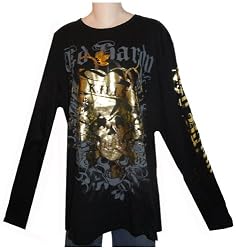 Men's Ed Hardy T-Shirt Long Sleeved Gothic Black Available in Several Sizes