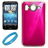 Hot Pink Metallic Protective Rubberized Crystal Hard Case Cover for HTC Ins ....