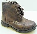 Rockstorm Boys Ramsey Unisex Brown Lace Up Military Style Ankle Army Boots