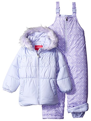 London Fog Girls' Snowflake Embroidery 2 Pc Heavyweight Snowsuit