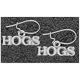 Logo Art Arkansas Razorback Sterling Silver Team Font Dangle Earrings