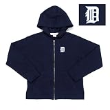 Detroit Tigers MLB Girls Lucky Full Zip Hooded Jacket (Navy)