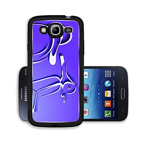 Luxlady Premium Samsung Galaxy Mega 5.8 Aluminium Snap Case Illustration of a scooter in violet background IMAGE ID 3390685