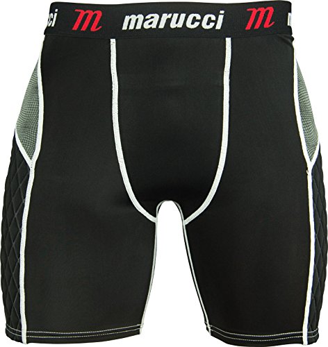 Marucci Youth Elite Padded Slider Shorts with Cup, Large, Black