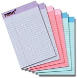 TOPS Prism Plus Legal Pad, Junior Legal Rule, 5 x 8 Inches, 50 Sheets per Pad, 6-Pack, 2 Each of 3 Pastel Colors, (63016)