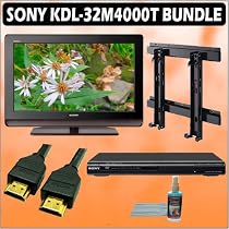 Sony Bravia M-Series KDL-32M4000/T 32-inch 720P LCD HDTV (Brown) + Sony DVD Player w/ Wall Mount Accessory Kit