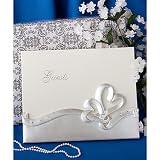 Interlocking hearts design wedding guest book