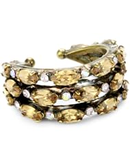 Sorrelli "Mirage" Antique Gold-Tone Petal Band Adjustable Ring