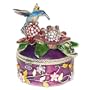 Round Hummingbird 3-D Box Swarovski Crystals 3D Jewelry, Trinket or Pill Box FREE SHIP! Certificate of Authenticity