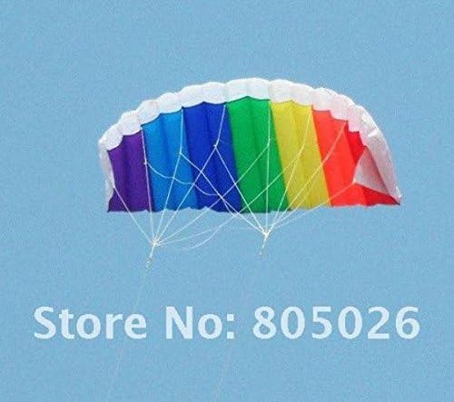 High quality dual line1.4m parafoil kite with control bar line power braid sailing kitesurf rainbow sports beach