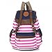 Rbenxia Canvas Stripe Backpack School Bag School College Bag Unisex