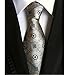 Allbebe Men's Fashion Grey Jacquard Woven Silk Tie Microfiber Formal Necktie (One Size, circle-check-grey)