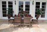 Grenada Patio 7 Piece Rectangular Slatted Table and Side Chair Dining Set