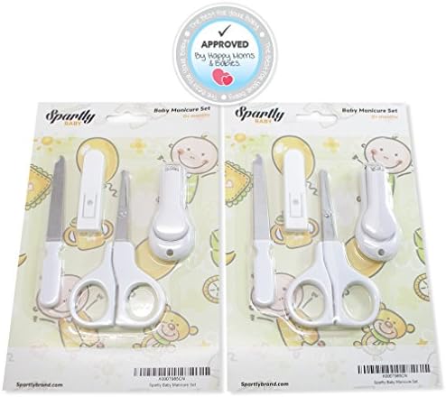Spartly Baby Nail Clippers Kit including Scissors and Baby File - Pack of 2 - Perfect Manicure Set