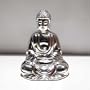 Classic Decorative Zen Buddha Meditation Sculpture in Silver
