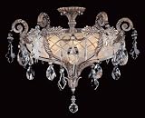 Bath - Antique Silver with Clear Cut Crystals Finish : Etched Glass