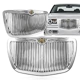 2005 - 2010 Chrysler 300 300C Chrome Front Vertical Hood Bumper Grille w  MOPAR OEM... by RS Type