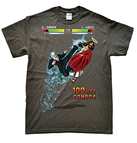 Stooble Men's Jesus vs Darwin T-Shirt