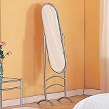 Contemporary Glossy Silver Cheval Mirror - Coaster 7684