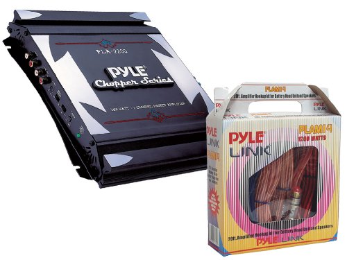 Pyle Amplifier/Installation Package for Car/Truck/SUV -- PLA2200 2-Channel 1400w Bridgeable Mosfet Amplifier + PLAM14 20 Ft. 8 Gauge 1000w Amplifier Hookup For Battery Head Unit and Speakers Installation Kit
