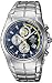 Casio EF-516D-2A Edifice EF516D-2A Blue Dial Yellow Detail Chronograph Stainless Steel Mens Watch