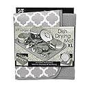 S&amp;T 497500 Microfiber Dish Drying Mat, X-Large, 18 by 24-Inch, Grey/White Trellis