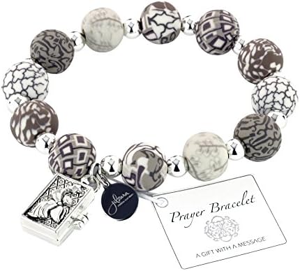 Beaded Stretch Prayer Bracelet (Latte)