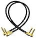 2 Units - Mogami 2524 - 18 Inch - Guitar Bass Effects Instrument, Patch Cable with Premium Gold Plated ¼ Inch (6.35mm) Low-Profile, Right Angled Pancake type Connectors