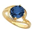 14K Yellow Gold Chatham Created Sapphire Ring