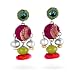 Ayala Bar Fabrics Earrings - Hip Collection in Spring Green and Romantic Ruby Hues #7888 AE OE
