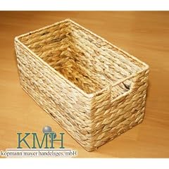 Praktische Korb-Box aus geflochtener Wasserhyazinthe / Box / Kiste / Aufbewahrungsbox / Korb / Schrankkorb / Regalkorb