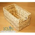 Praktische Korb-Box aus geflochtener Wasserhyazinthe / Box / Kiste / Aufbewahrungsbox / Korb / Schrankkorb / Regalkorb