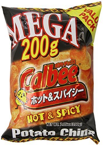 Calbee Mega Potato Chips, Hot Salt Spicy, 7.05 Ounce by Calbee