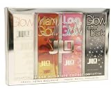 J LO COLLECTION Perfume for Women By Jennifer Lopez In GIFT SET ( EAU DE TOILETTE MINIATURE 7.5 ml OF GLOW  LOVE AT FIRST GLOW  MIAMI GLOW  GLOW AFTER DARK ).