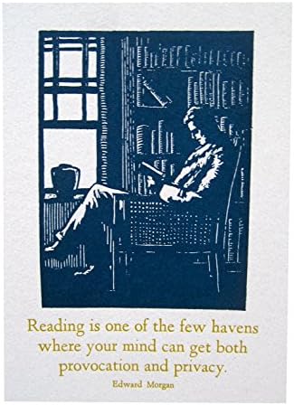 Letterpress Book Lovers Blank Note Cards -Set #2 - 8 Cards (4 Designs)