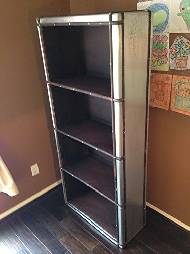 72" Tall Aluminum Aviator Commander Book Shelf - Handmade Aviation Furniture