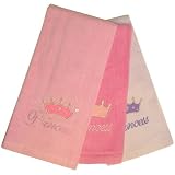 Pink & Purple Princess Embroidery Hand Towel - Set of 3