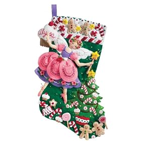 Bucilla 85431 Felt Aplique Stocking- Sugar Plum Fairy