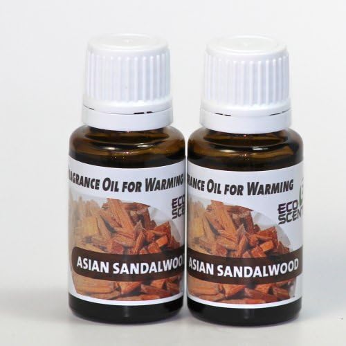 2-Pack. Asian Sandalwood Fragrance Oil for Warming from Ecoscents (15 mL). Highly concentrated for intense fragrance, ready to use - no wax or water carrier needed. Model: (Newborn, Child, Infant)