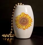 One Sunflower Porcelain Fan / Light Pull