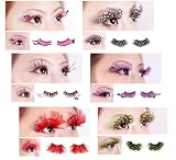 Bundle Monster - 6 paires de faux-cils à plumes glamour - nouveauté maquillage de luxe