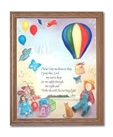 Now I Lay Me Down To Sleep Prayer Religious Kids Room Wall Picture Oak Framed Art Print