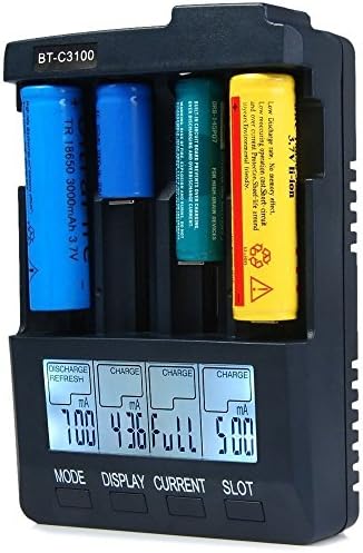 BT - C3100 V2.2 Digital Intelligent 4 Slots LCD Battery Charger Compatible with Li-ion NiCd NiMh Batteries