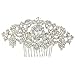 EVER FAITH Wedding Hair Accessories for Bride, Flower Teardrop White CZ Austrian Crystal Bridal Side Comb Headpiece for Women