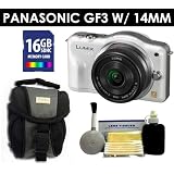 Panasonic Lumix DMC-GF3 Digital Camera with 14mm Lens (White) Value Kit