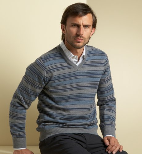 Big & Tall Collezione Pure Merino Wool Multi-Stripe Jumper