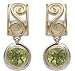 22k Gold Overlay Sterling Silver Peridot Scroll Design Drop Earrings by Michou