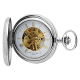 Charles-Hubert, Paris Sterling Silver Two-Tone Mechanical Pocket Watch by Charles-Hubert, Paris