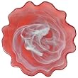 Colorful Recycled Art Glass Watermelon Red Wave Rim Plate 13.75"D